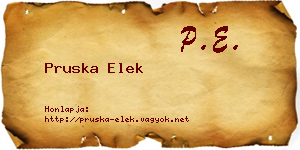 Pruska Elek névjegykártya